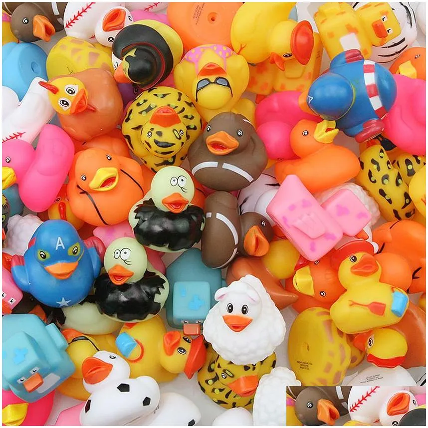 whole bathing toy floating rubber squeeze sound cute lovely for baby shower 2050100pcs random styles 20046464194421907