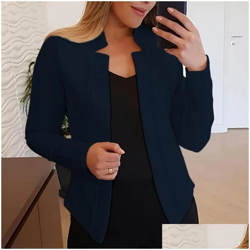 Women`S Suits & Blazers Womens Suits Formal Chic Plus Size Women Spring Coat Anti-Wrinkle Long Sleeves Female Clothes Drop Delivery A Dhfri