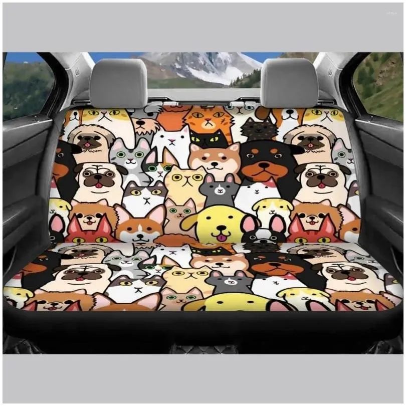 car seat covers funny dog print cover set for women universal fit suv truck sedan elastic front back accesorios para auto