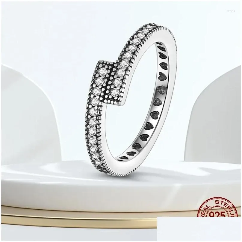 cluster rings real 925 silver cross for women clear cz wedding engagement party gift female fine jewelry anel