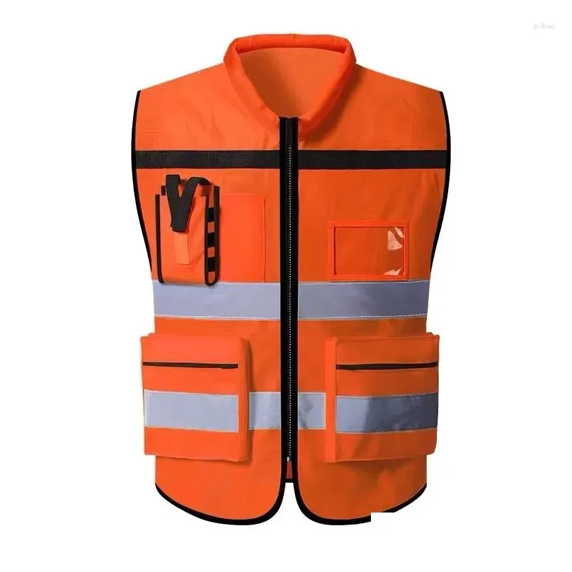 motorcycle apparel high visibility reflective safety vest personalized customized night cycling work clothes for construction workers