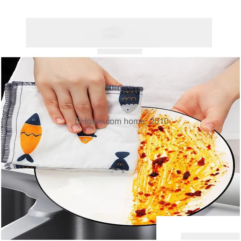 cleaning cloths rag dishcloth kitchen housework cleaning supplies absorbent lazy to oil pure cotton yarn special table wipe artifact