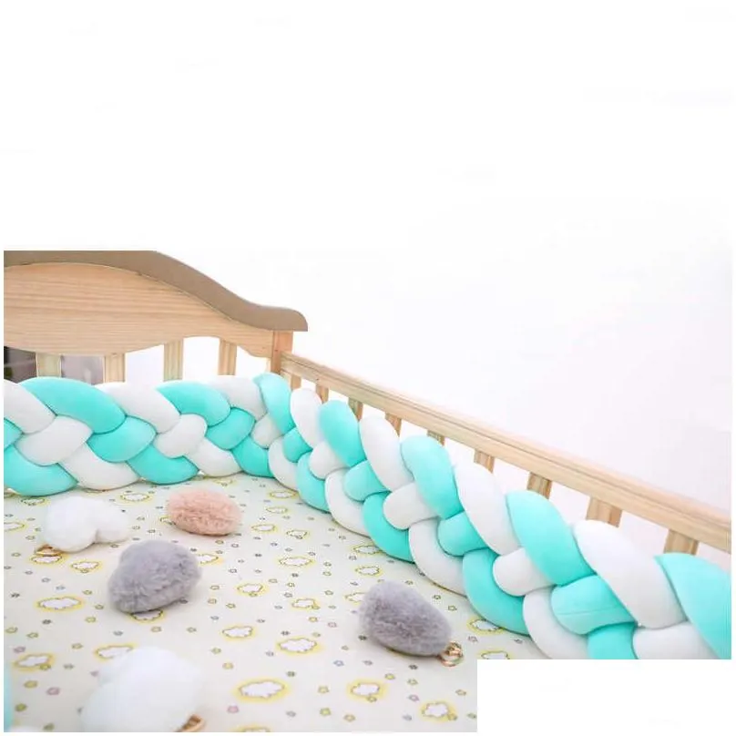 bed rails 1m2m3m born cot bumper baby braid knotcradle braid crib bumper baby decorations baby room crib bebe infant knot pillow room