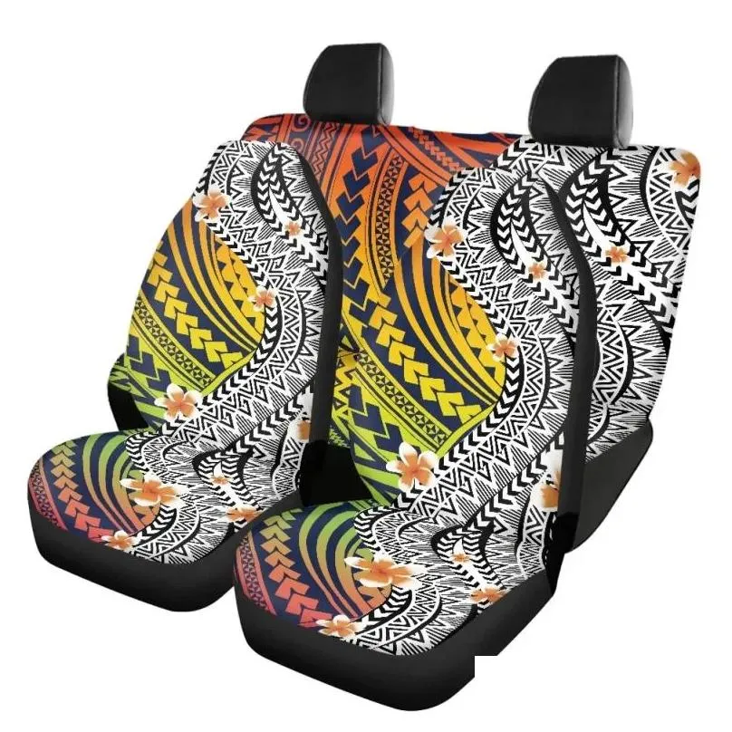 car seat covers ethnic style polynesian plumeria print polyester fit for most suv truck van accessories interior