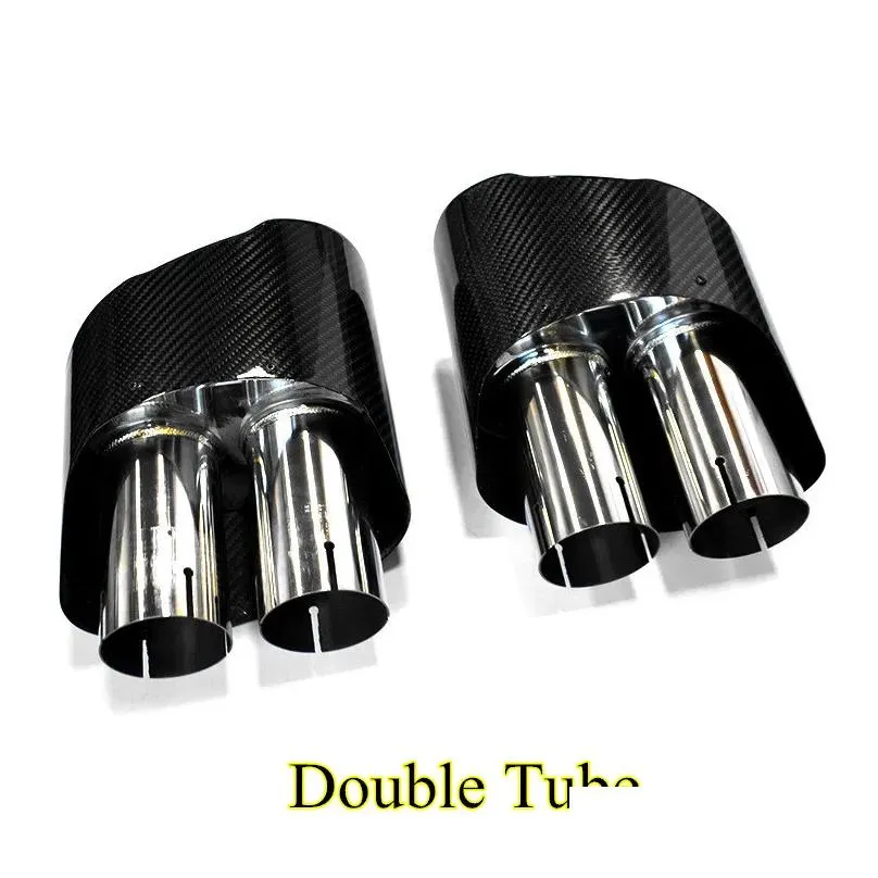 2 styles real carbon with stainless steel exhaust tail pipe for rs3 rs4 rs5 rs7 rs8 muffler car rear exhausts system