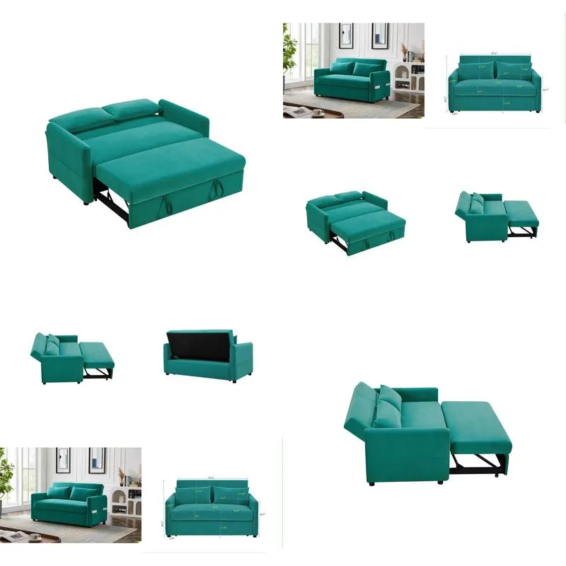 leisure loveseat sofa for living room with 2 pillows,blue