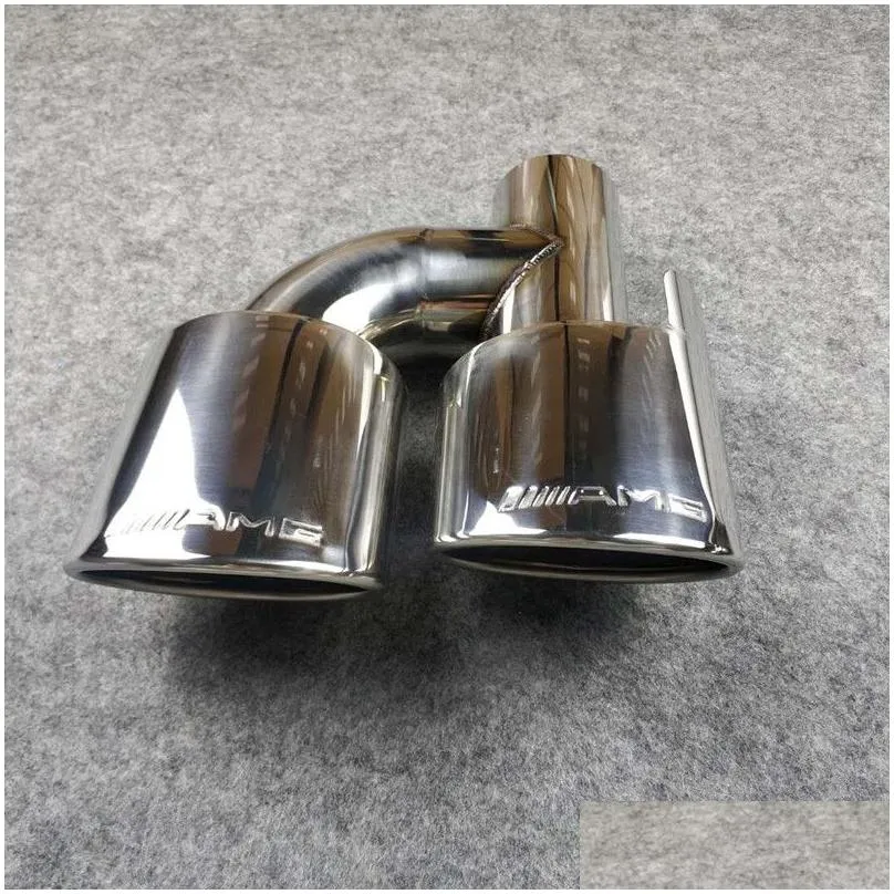 h model exhaust pipes muffler tip fit for all cars replacement dual oval stainless steel length 255mm out 95mm in 60mm