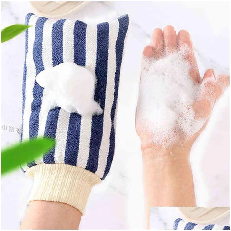 two-sided bath sponge peeling exfoliating mitt scrub glove shower wipe gloves resistance body massage wash dead skin removal vtmtl1014