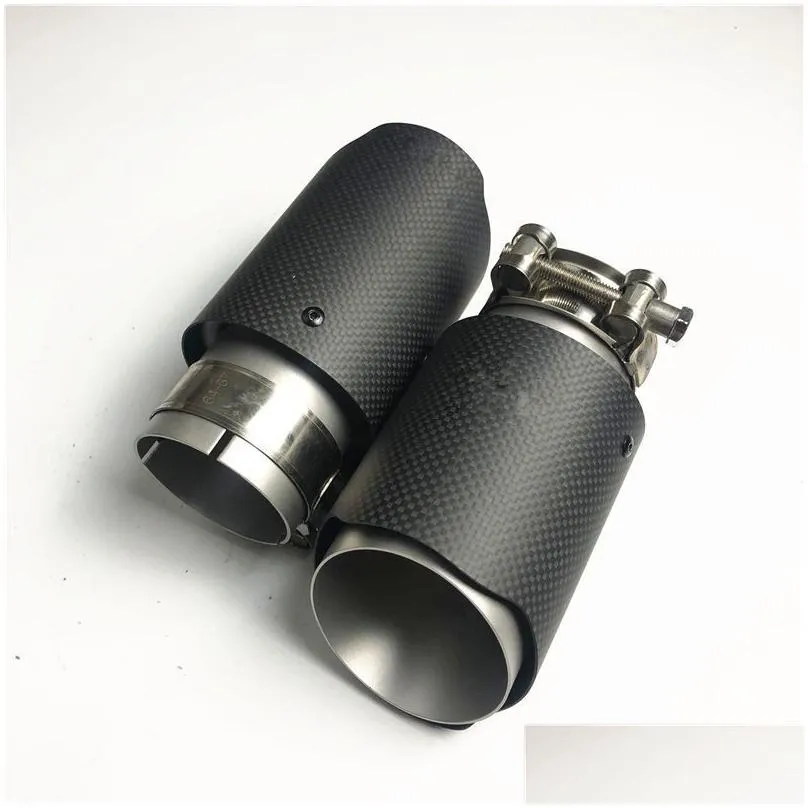 one piece akrapovic matte carbon fiber with stainless steel exhaust pipes for ak car rear tips tail tip