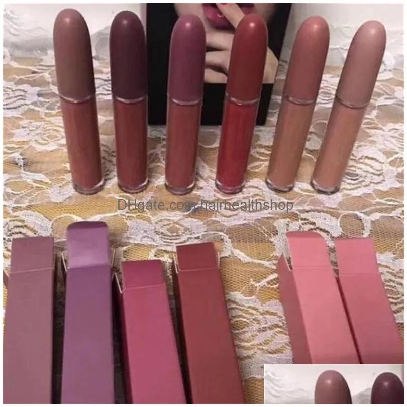 Lipstick Drop High Quality Makeup Matte Lipsticks Epacket Ship 12 Color New Make Up Lips Lustre Lip Gloss Liquid Lipstick 4.5G Drop De Dhkpi