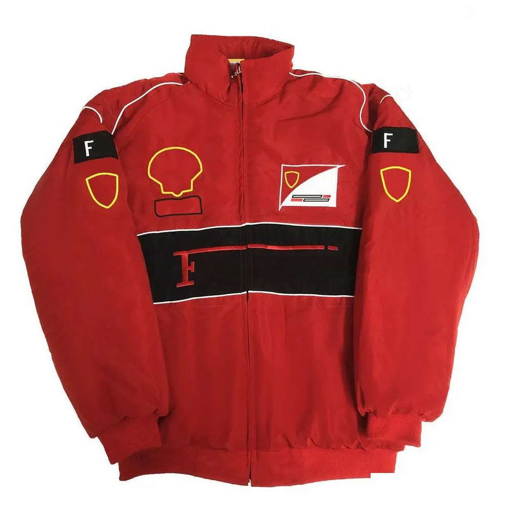 2023 new f1 racing suit jackets formula 1 retro college style european windbreaker cotton jacket full embroidery windproof warm bomber