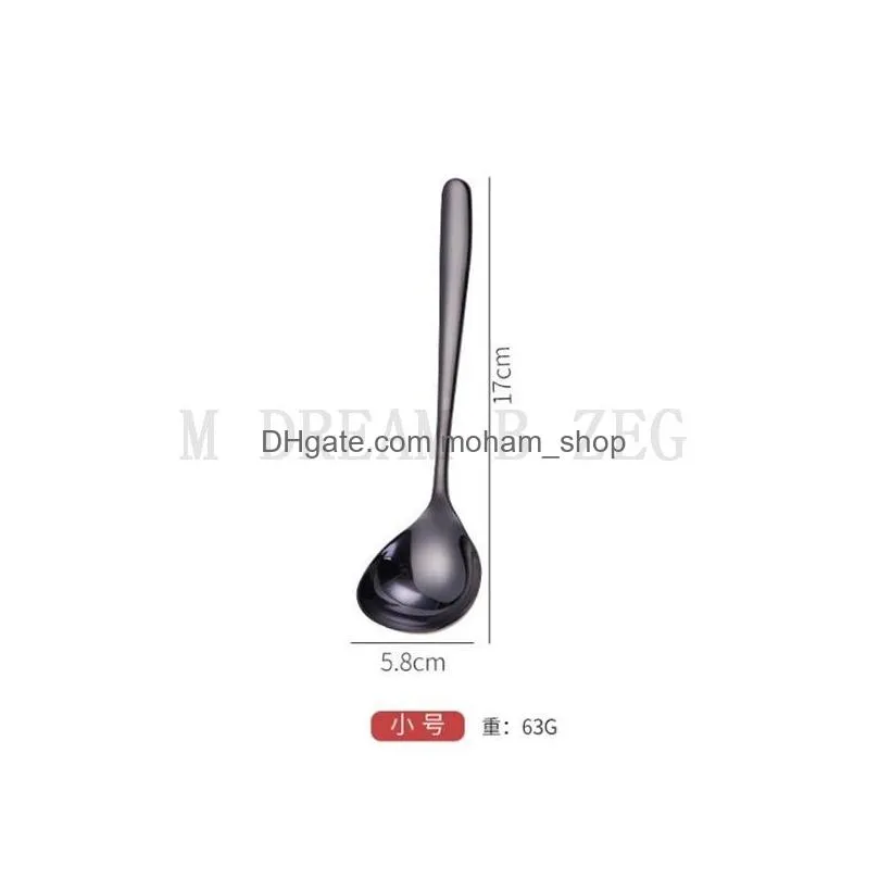 17cm soup spoon 304 stainless steel big spoons restaurant kitchen utensils