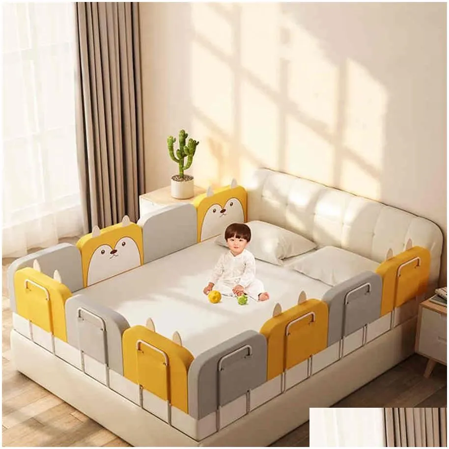 baby guard height adjustable anti-collision guardrail children`s fence bed general soft gate crib rail 1 5 2m2355