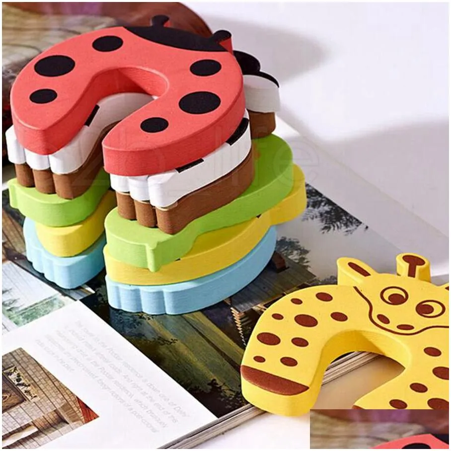 child kids baby cartoon animal jammers stop door stopper holder lock safety guard finger protect door stops rra19903528041