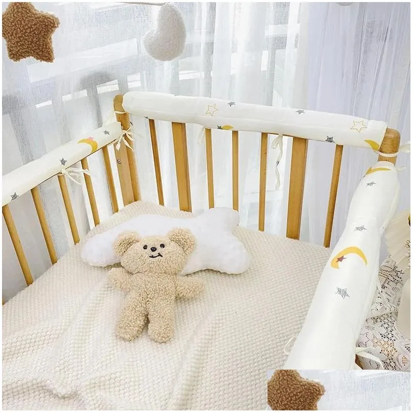 2pcs infrant crib protection wrap edge baby anti-bite solid color bed fence guardrail born rail cover care safety 240113