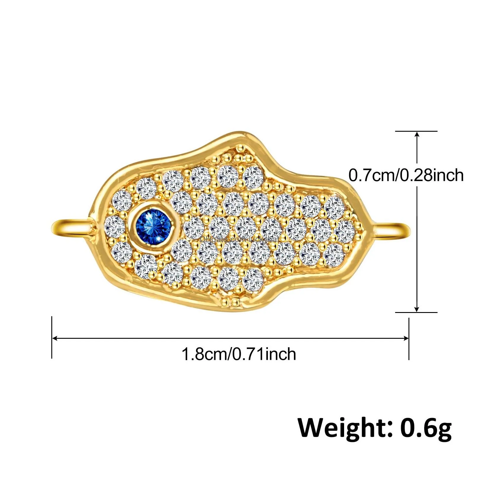 Charms Evil Eye Charm Pendant Gold Plated Cubic Zirconia Cz Paved Religours Jewelry Necklace Bracelet Accessories Supplies Drop Delive Dhonr