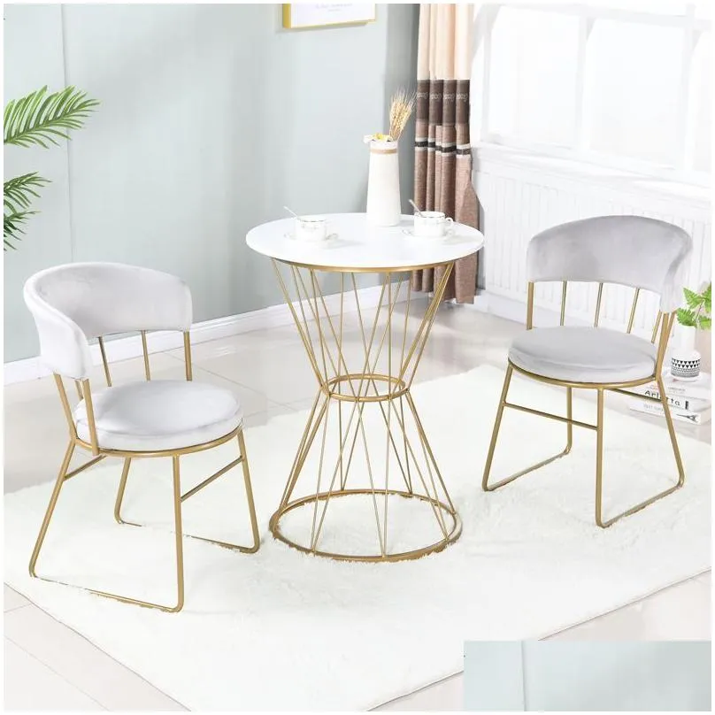 nordic light luxury negotiation table living room furniture cafe dessert shop metal chair for indoor home decor