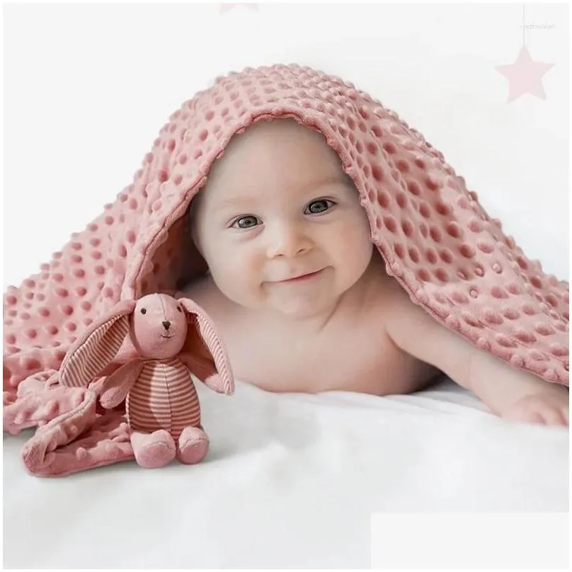 blankets 2pcs/set infant doug soft blanket with cute comfort doll suit double-deck fabric four seasons covers accessories