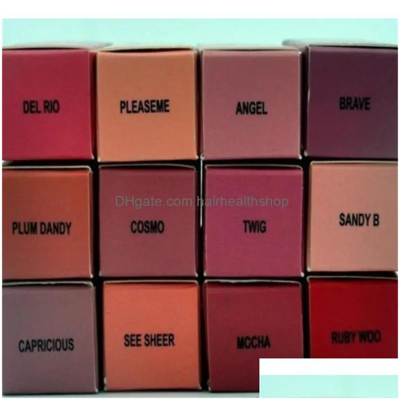 Lipstick Drop High Quality Makeup Matte Lipsticks Epacket Ship 12 Color New Make Up Lips Lustre Lip Gloss Liquid Lipstick 4.5G Drop De Dhkpi