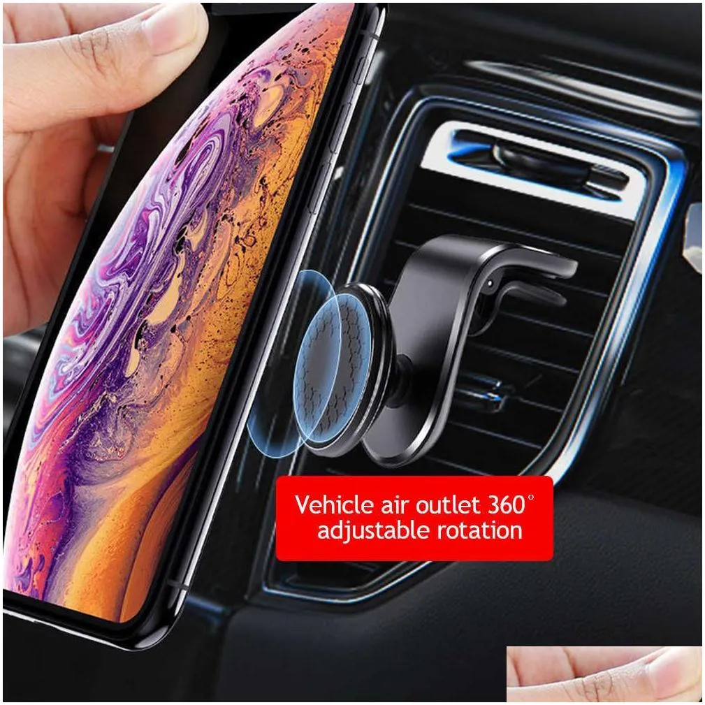 magnetic car phone holder air vent clip mount rotation cellphone gps support for xiaomi red mi  samsung phone stand