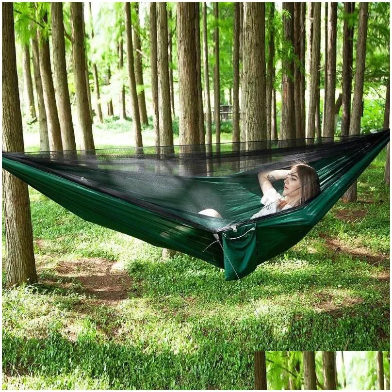 hammocks fashion double parachute deployment mosquito hammock 290 140 wind rope nail anti rollover handing bed chair swing
