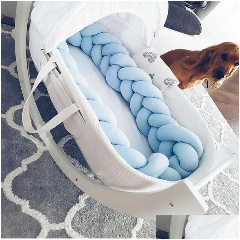 1m2m3m born cot bumper baby braid knotcradle braid crib bumper baby decorations baby room crib bebe infant knot pillow room