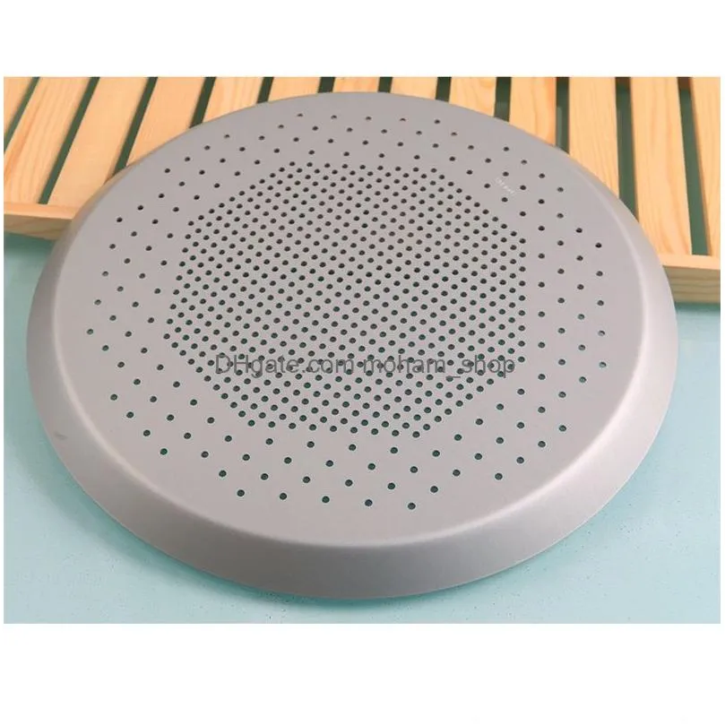 pizza pan plate round baking pans punching holes anodizing aluminium kitchen baking tray