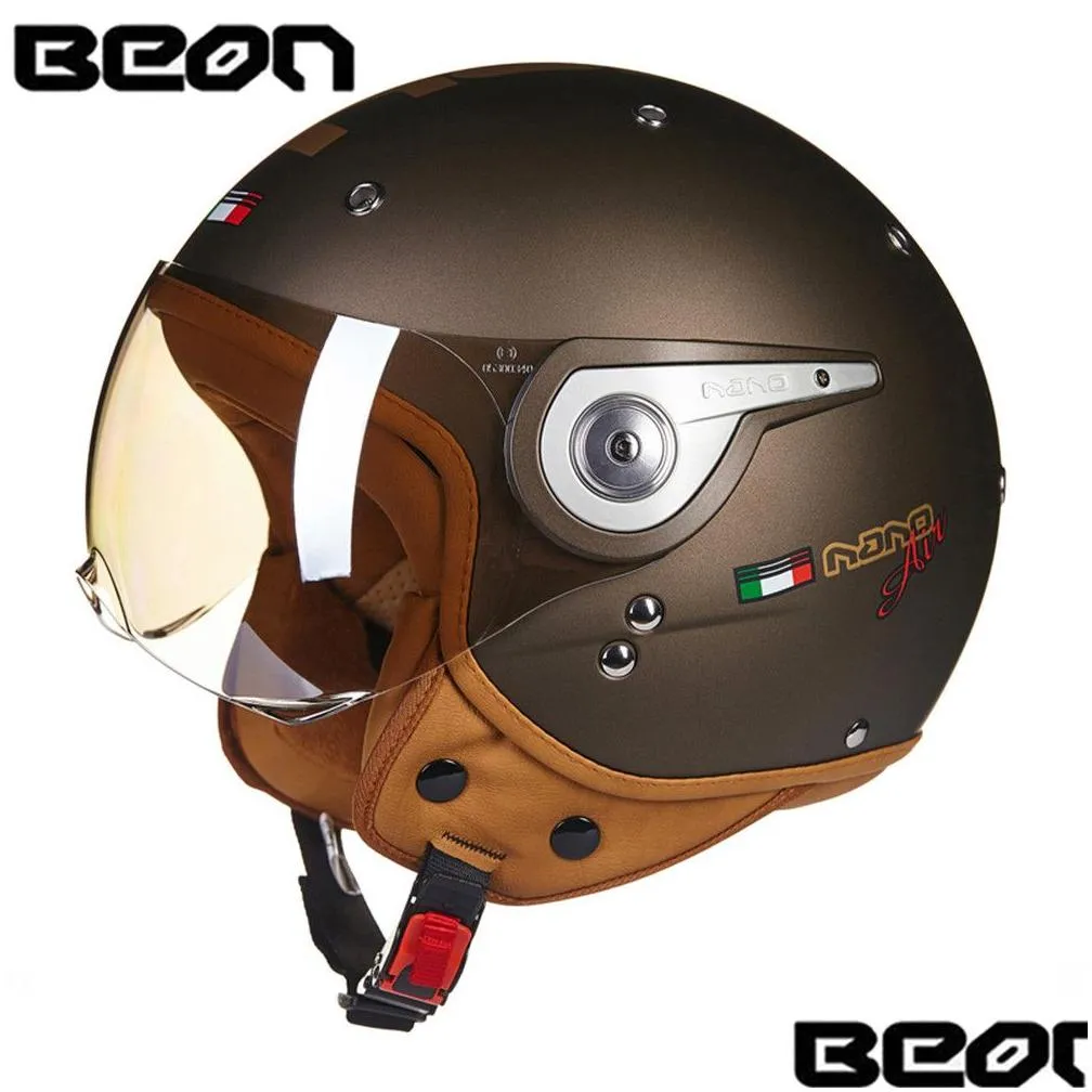 beon 3/4 open face motorcycle helmet chopper vintage helmet 110dy moto casque casco motocicleta capacete unisex helmets