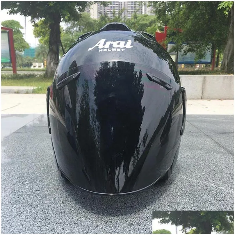 black motorcycle half helmet outdoor sport men and women motorcycle racing helmet open face dot approved