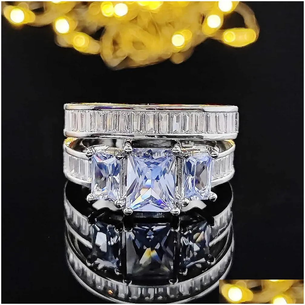 band rings 2024 luxury luxury big wedding rings set for bridal women engagement finger party gift designer jewelry 2024 rings engagement fashion designer