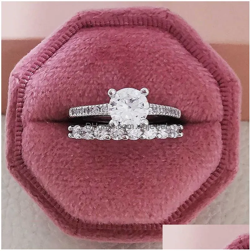 band rings 2024 luxury luxury big wedding rings set for bridal women engagement finger party gift designer jewelry 2024 rings engagement fashion designer