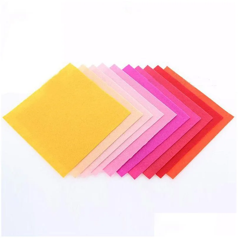 Fabric Arrival 40Pcs 15X15Cm Non Woven Felt 1Mm Thickness Polyester Cloth Felts Diy Bundle For Sewing Dolls Crafts1 Drop Delivery Dhfvk