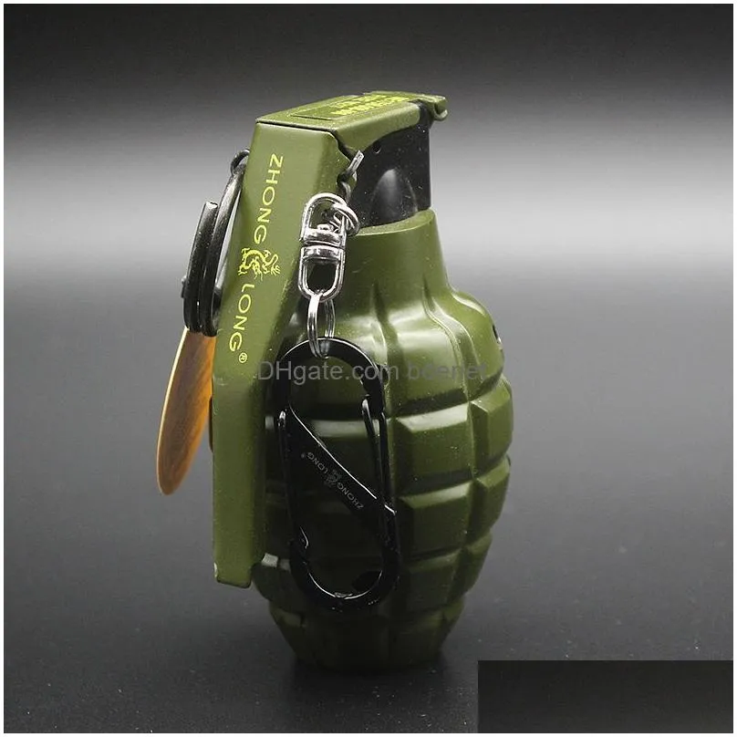 Lighters New Arrival Creative Military Lighters Hand Frag Metal Torch Gas Inflatable Windproof Big Size Outside Tools Drop Drop Delive Dhgs9