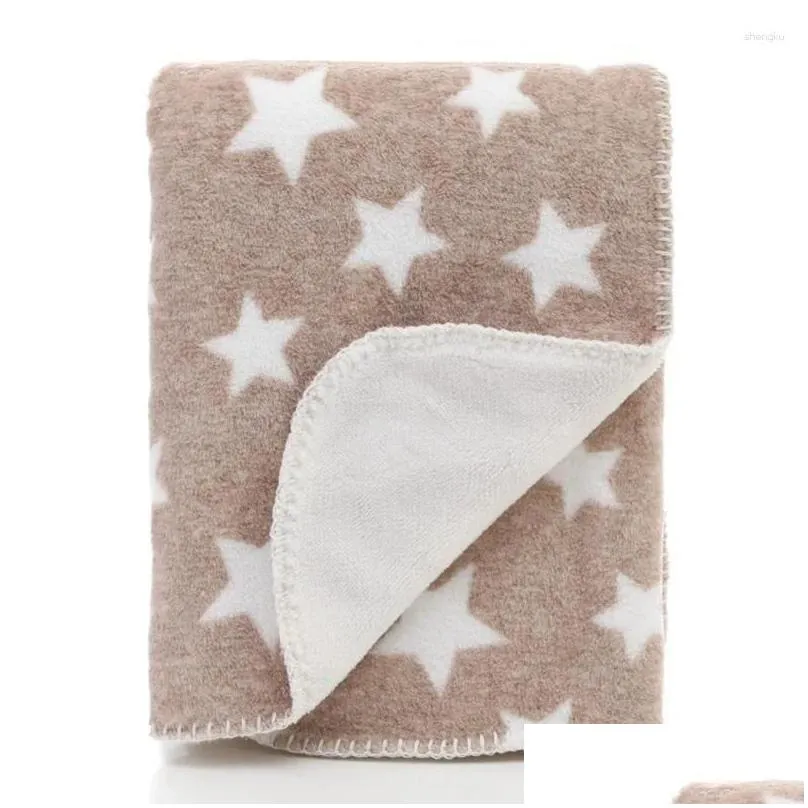 blankets baby blanket thermal coral fleece star infant swaddle nap receiving stroller wrap for born bedding