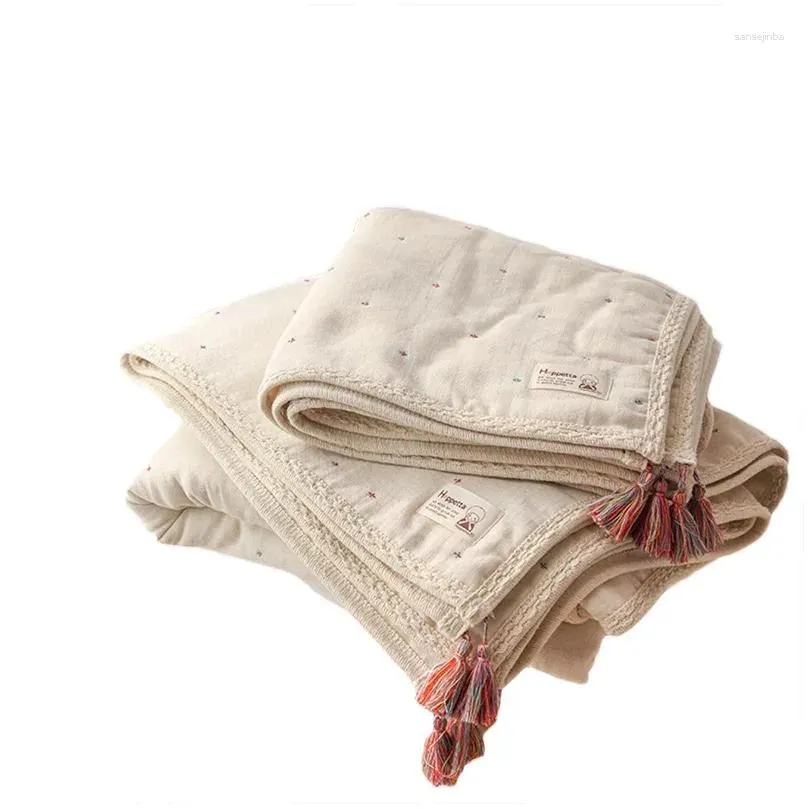 blankets retro cotton quilt baby blanket bohemian japanese style children air-conditioning born plain bedclothes