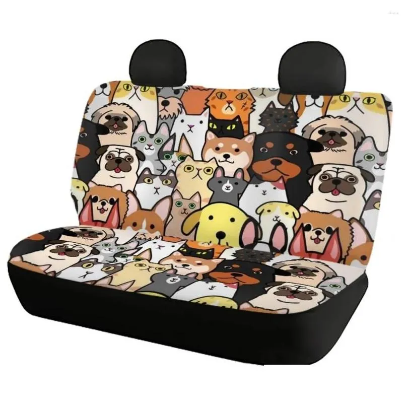 car seat covers funny dog print cover set for women universal fit suv truck sedan elastic front back accesorios para auto