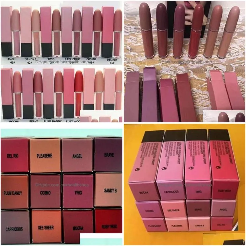 Lipstick Drop High Quality Makeup Matte Lipsticks Epacket Ship 12 Color New Make Up Lips Lustre Lip Gloss Liquid Lipstick 4.5G Drop De Dhkpi