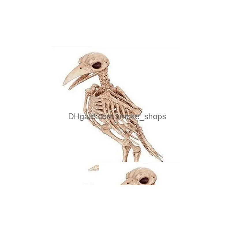 wholesale- crazy bone skeleton raven plastic animal skeleton bones horror halloween decoration halloween prop bird crow skeleton