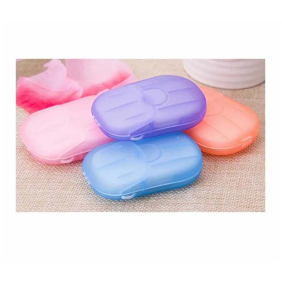 50pcs/box portable travel soap paper disposable mini soap paper anti dust washing hand bath cleaning boxed foaming drop ship epack