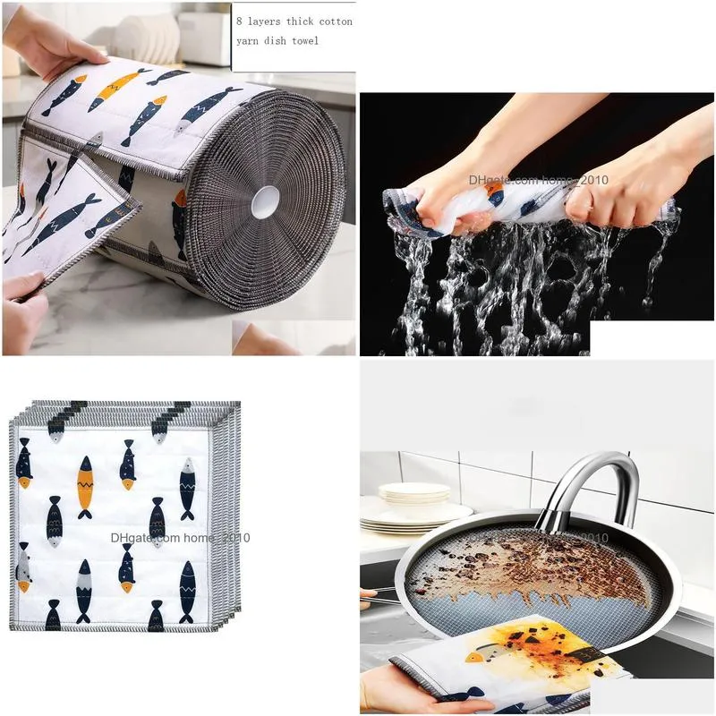 cleaning cloths rag dishcloth kitchen housework cleaning supplies absorbent lazy to oil pure cotton yarn special table wipe artifact