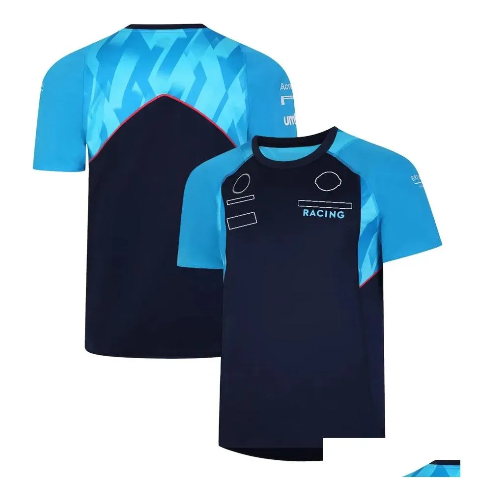 f1 2023 team training jersey racing driver blue t-shirt formula 1 fan polo shirt summer extreme sports lover breathable t-shirts