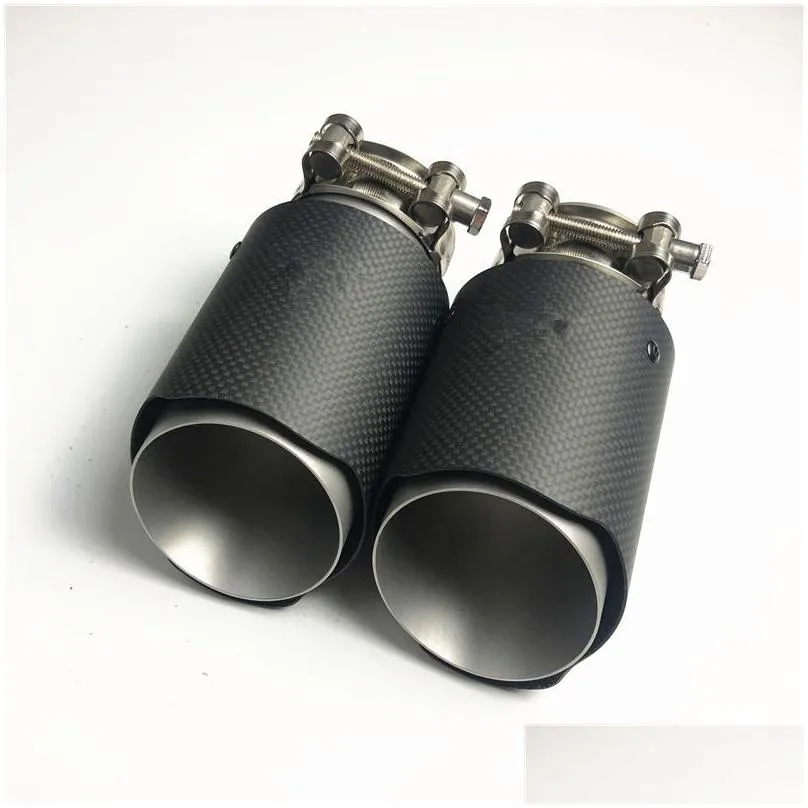 one piece akrapovic matte carbon fiber with stainless steel exhaust pipes for ak car rear tips tail tip