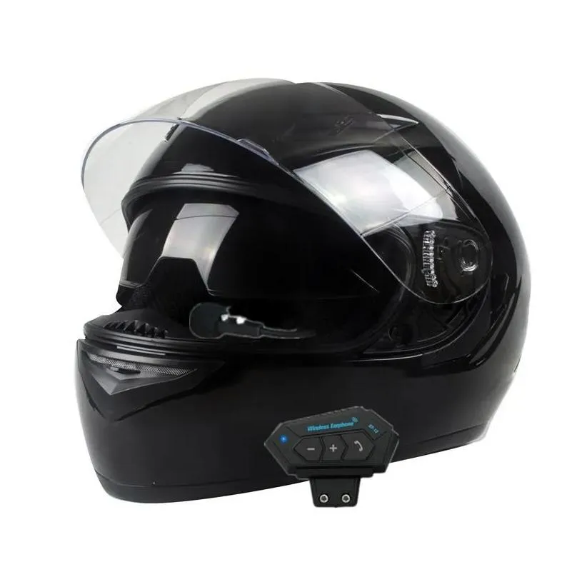 motorcycle helmets external bluetooth helmet dual lens casco moto cool full face black motorbike mod