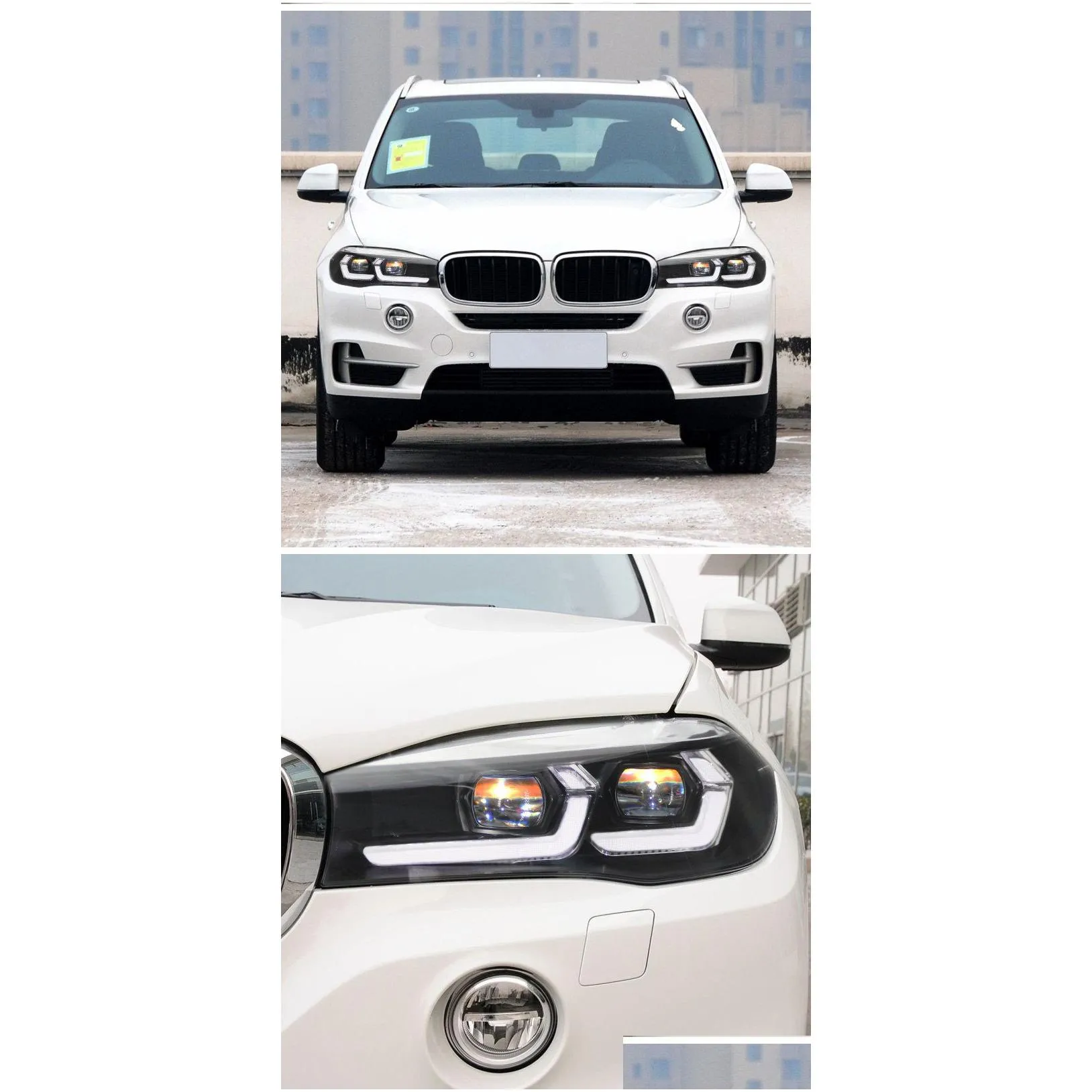 f15 led daytime running head light for bmw x5 x6 headlight assembly 2013-2019 f16 f85 dynamic turn signal dual beam lens auto lamp