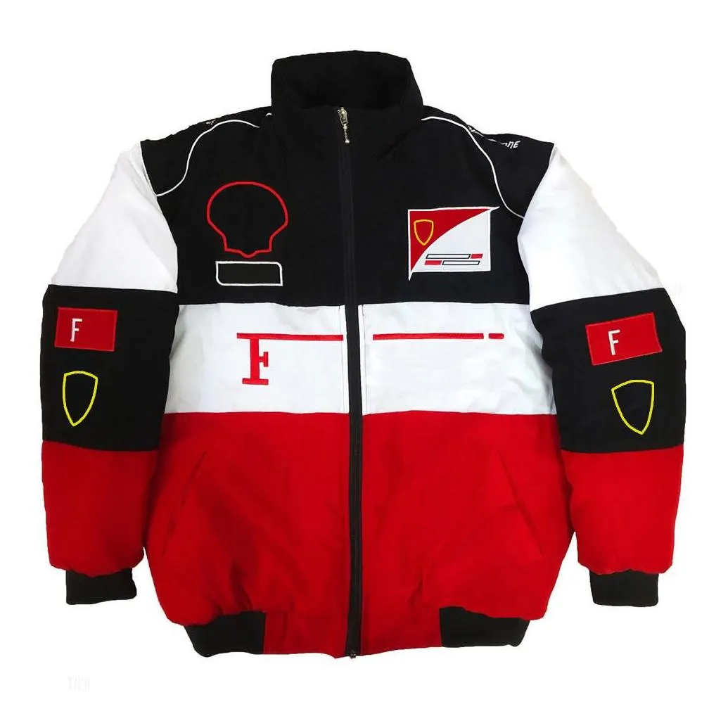 f1 jacket team co-branded racing suit men`s long sleeve warm jacket retro motorcycle suit car workwear winter cotton jacket