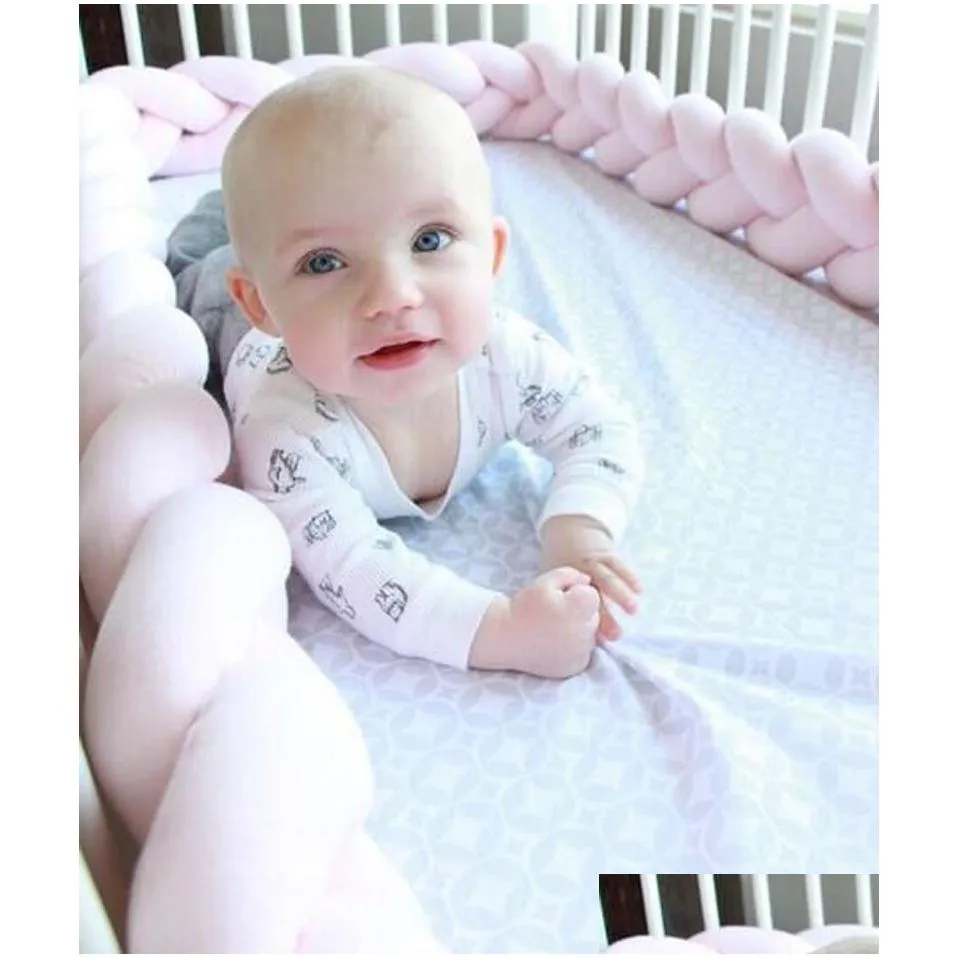 1m baby knot bed bumper weaving plush crib cradle protector guard toddler pillow cushion po props bed sleep bumper335q