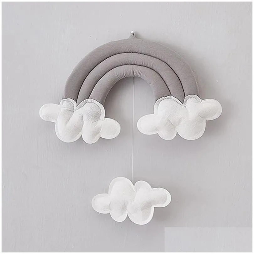 baby bed around bumper bar crib cot room clouds accessories for infant baby bedding set toys kids crib pendant 240112