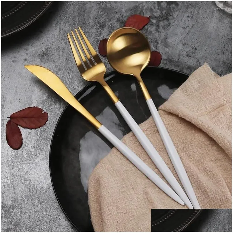 forks eating utensils platinum 304 stainless steel western cutlery three-piece set of serving