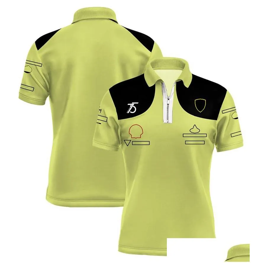 f1 team 2022 yellow special edition short sleeve sports t-shirt men`s fan polo shirt racing clothing