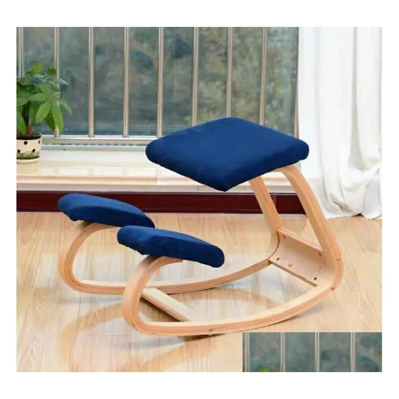original ergonomic kneeling chair stool home office furniture rocking wooden computer posture design9151448289b